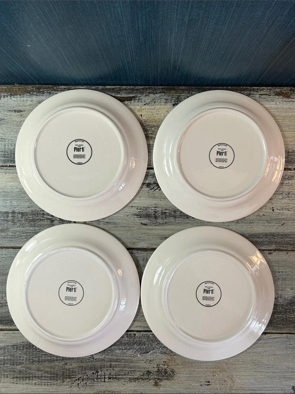 Pier 1 Colorful Floral Animals Ironstone Salad Plates Set of 4